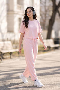 Zivame 2 Mile Fashion Knit Cotton Loungewear Set - Pink Dogwood — thumbnail 1